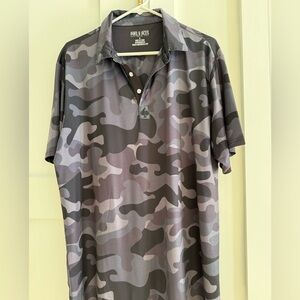 Pins & Aces Black Camouflage Golf Polo Shirt